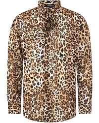DSquared² - Camisa Con Estampado De Leopardo Y Lazo - Lyst
