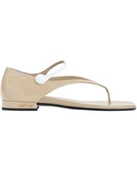 Miu Miu - Tweekleurige Lakleren Sandalen - Lyst