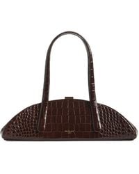 Mugler - Braune Lua Tasche Mit Kroko-Effekt - Lyst