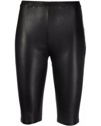 Loewe - Leather High-waisted Biker Shorts - Lyst