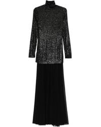 Norma Kamali - Sequin-Embellished Roll-Neck Gown - Lyst