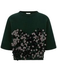 Nude - Sequin-Embellished Cropped Sweater - Lyst
