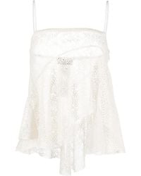 DSquared² - Top Drapeado Con Bordado Inglés - Lyst