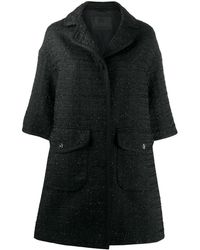 Herno - Tweed-Mantel mit Cropped-Ärmeln - Lyst