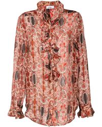 Amir Slama - Floral-Print Silk Blouse - Lyst