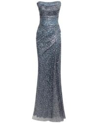 Gemy Maalouf - Strapless Embroidered Gown - Lyst