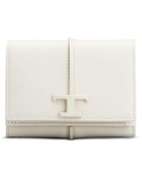 Tod's - Street Style Plain Leather Trifold Wallet - Lyst