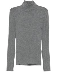 Victoria Beckham - Ribbed-Knit High-Neck Sweater - Lyst