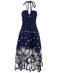FARM Rio - Richelieu Embroidered Cotton Midi Dress - Lyst