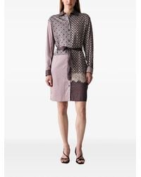Liu Jo - Geometric-Print Lace-Trim Shirt Dress - Lyst