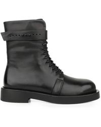 Linda Baumann - Buckled Lace-Up Ankle Boots - Lyst