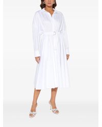 Norma Kamali - Belted-Detail Midi Shirt Dress - Lyst