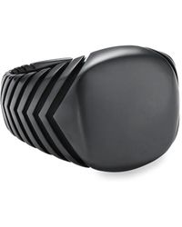 David Yurman - Chevron Signet Ring - Lyst