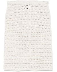 A.M.G - Open-Knit Mini Skirt - Lyst