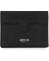 Tom Ford - T Line Grain Leather Card Holder - Lyst