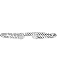 David Yurman - Sterling Cablespira Pearl And Diamond Bracelet (4Mm) - Lyst