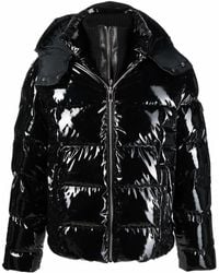 Les Hommes High-shine Padded Jacket - Black