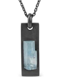 Parts Of 4 - Oxidised Aquamarine Plate Necklace - Lyst