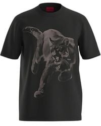 HUGO - Cotton-Jersey T-Shirt With Graphic Print - Lyst