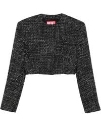 DIESEL - Veste En Tweed G-Crop-G À Coupe Crop - Lyst
