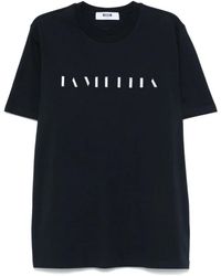 MSGM - Camiseta con eslogan bordado - Lyst