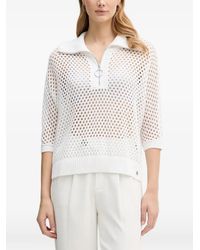 Joseph Ribkoff - Zip Mesh Polo Top - Lyst