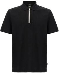 BOSS - Half-Zip Short-Sleeve Polo Shirt - Lyst