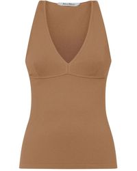 Max Mara - Schmales Oberteil mit tiefem Ausschnitt - Lyst