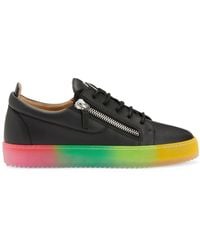 Giuseppe Zanotti - Sneakers Frankie Con Doppia Zip E Suola Arcobaleno - Lyst