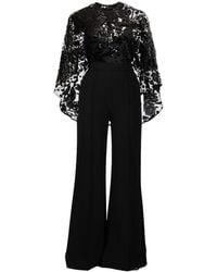 Elie Saab - Mono bordado con detalle de capa - Lyst
