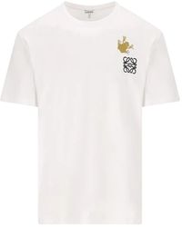 Loewe - Frog-logo Embroidered T-shirt - Lyst