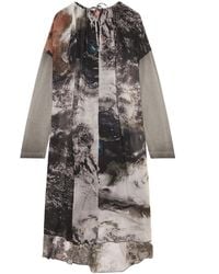 DIESEL - D-Lav Planet-Print Drawstring Midi Dress - Lyst