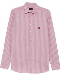 Etro - Striped Embroidered-Pegasus Shirt - Lyst