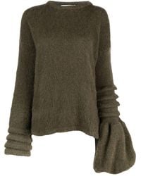 Tuinch Knitted Oversize-sleeve Sweater - Green
