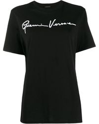Versace T-shirt Met Geborduurd Logo - Zwart