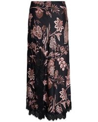 Cara Cara - Lou Lace-Trim Floral-Print Maxi Skirt - Lyst