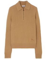 Burberry - Polo En Cachemire À Manches Longues - Lyst