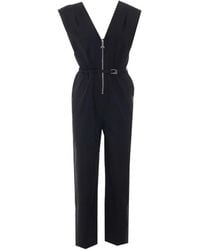 Patrizia Pepe - Poplin Belted Zip-Up Jumpsuit - Lyst