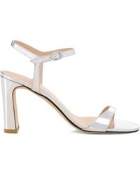 Stuart Weitzman - Sandalias con tacón grueso metalizado - Lyst