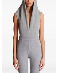 Balmain - Hooded Draped Bodysuit - Lyst