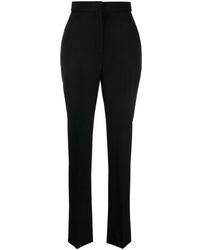 Alexander McQueen - High-waisted Tailored Wool Trousers - Lyst
