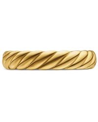 David Yurman - 18Kt Sculpted Cable Band Ring (4.6Mm) - Lyst