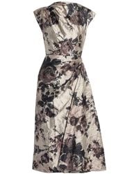 Erdem - Robe Mi-Longue Drapée À Fleurs - Lyst