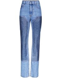 Area - Crystal-embellished Straight-leg Jeans - Lyst