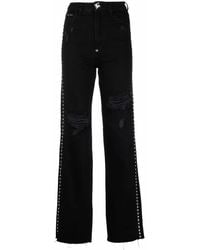 Philipp Plein - Crystal-Embellished Straight-Leg Jeans - Lyst