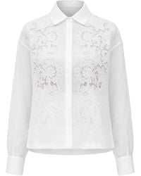 Max Mara - Overhemd Met Broderie Anglaise - Lyst