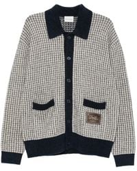 Drole de Monsieur - Waffle-Knit Logo-Patch Cardigan - Lyst