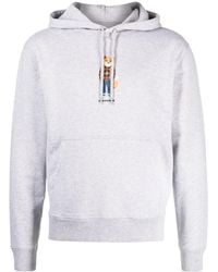 Maison Kitsuné - Melierter Hoodie Mit Fuchs-Print - Lyst