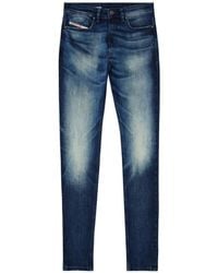 DIESEL Skinny Coated Jeans in Black for Men | Lyst
