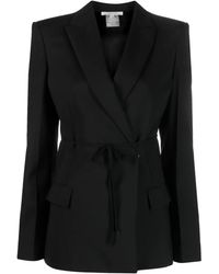 Nensi Dojaka - Belted Wool-Blend Blazer - Lyst